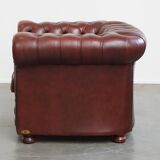 English Cowhide Leather Chesterfield Armchair