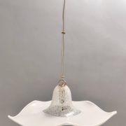 White Murano Glass Pendant Marked La Murrina, Italy, 1980s