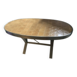 Vintage metal and ceramic table