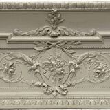Decorative panel or top of door in wood and patinated stucco 19th century