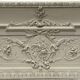 Decorative panel or top of door in wood and patinated stucco 19th century