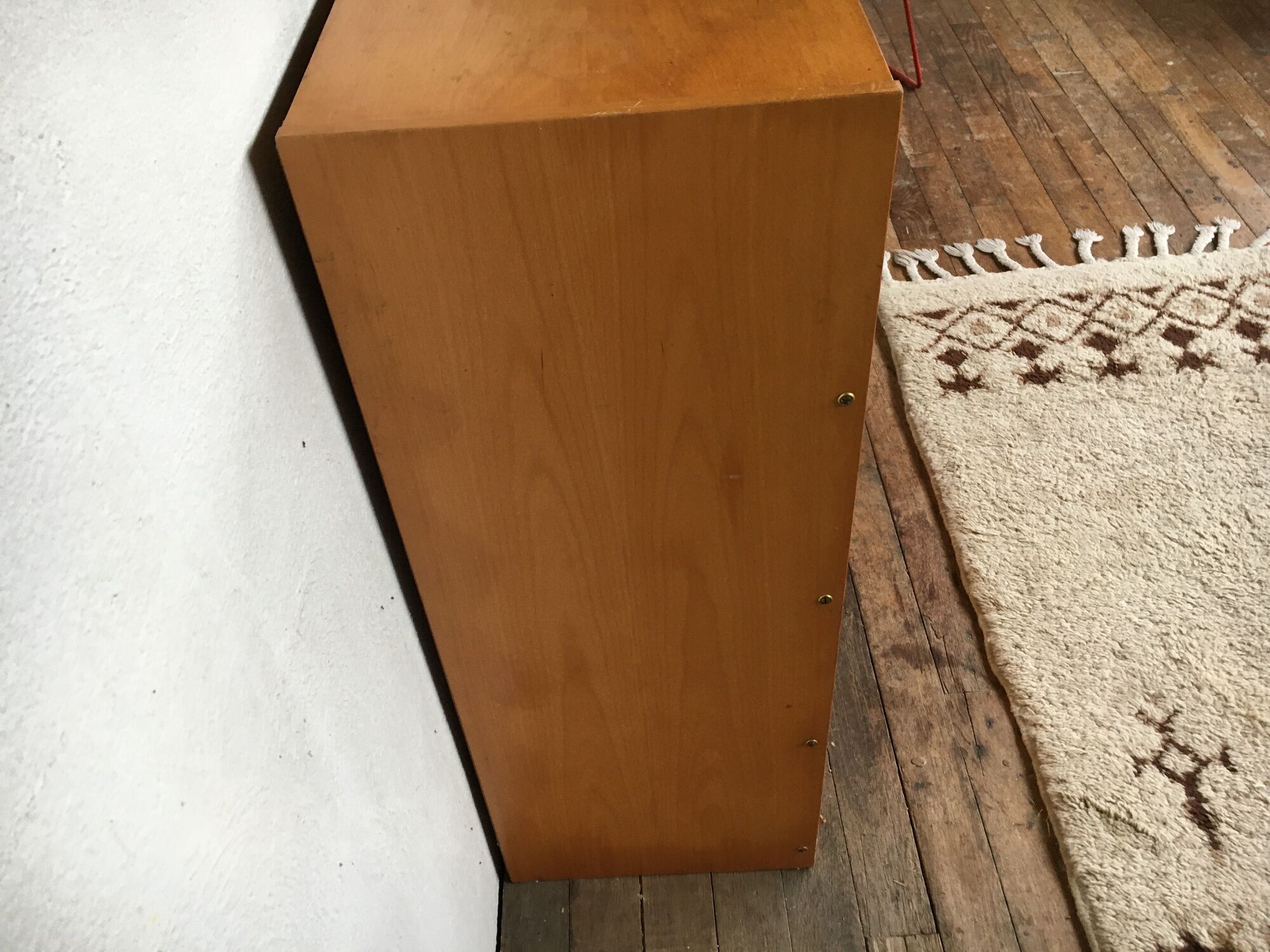 Shoe cabinet in light wood year 1960 vintage