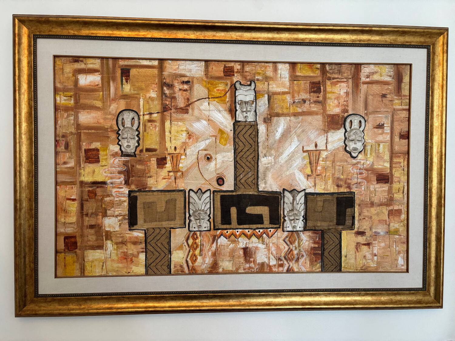Large contemporary African art painting – Congo – mixed media – 15