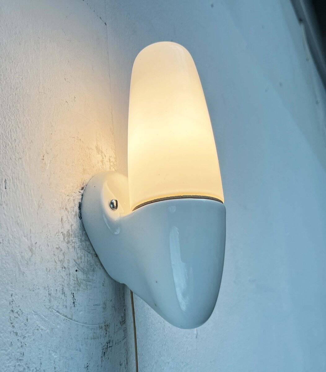 Mid-Century Modern German Ceramic 6065 Sconce by Wilhelm Wagenfeld for Lindner, 1950s, Set of 2