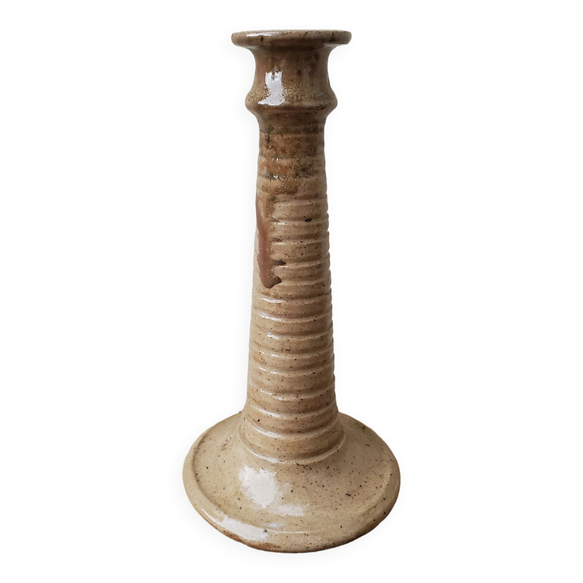 Large La Borne candle holder in sandstone signed