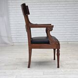 1920-30s, set of 2 armchairs, design after Georges Jacob, carved teak wood.
