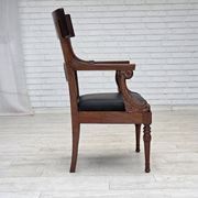 1920-30s, set of 2 armchairs, design after Georges Jacob, carved teak wood.