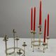 Pair of white metal candle holders "Spiral" by Gunnar Ander for Ystad-Metall, Sweden, 1960s.