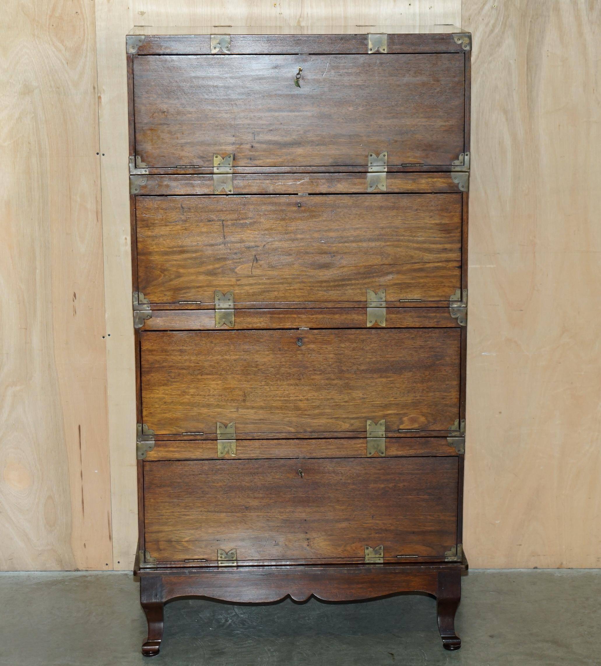 Four stackable Chinese campaign chests, circa 1880.