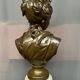 Léopold Harzé (1831–1893). Bronze bust of a young woman on a marble base. Belgium. Dated 1878.
