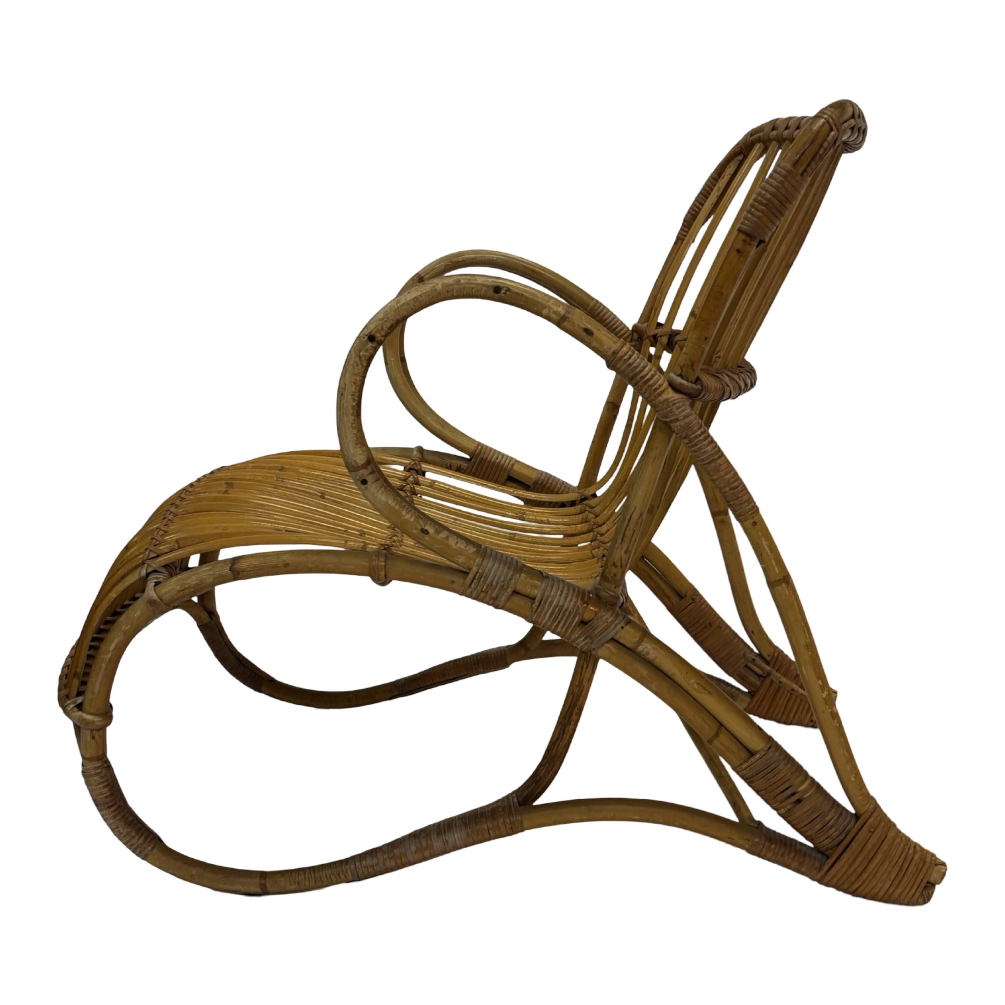 Vintage Rattan Chair Dirk Van Sliedregt Rohe Noordwolde 1960