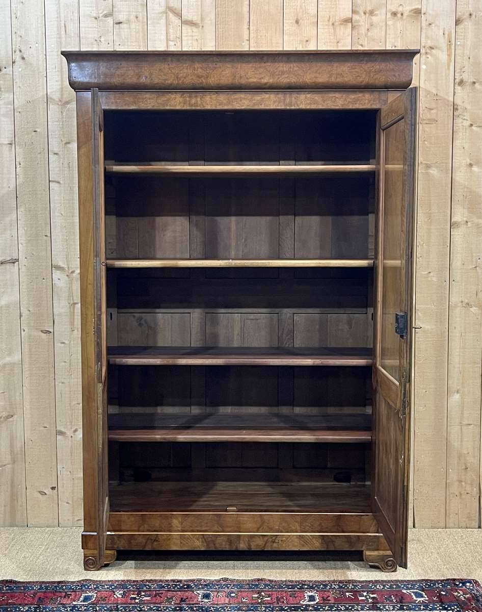 Bibliothèque Restauration en noyer XIXème