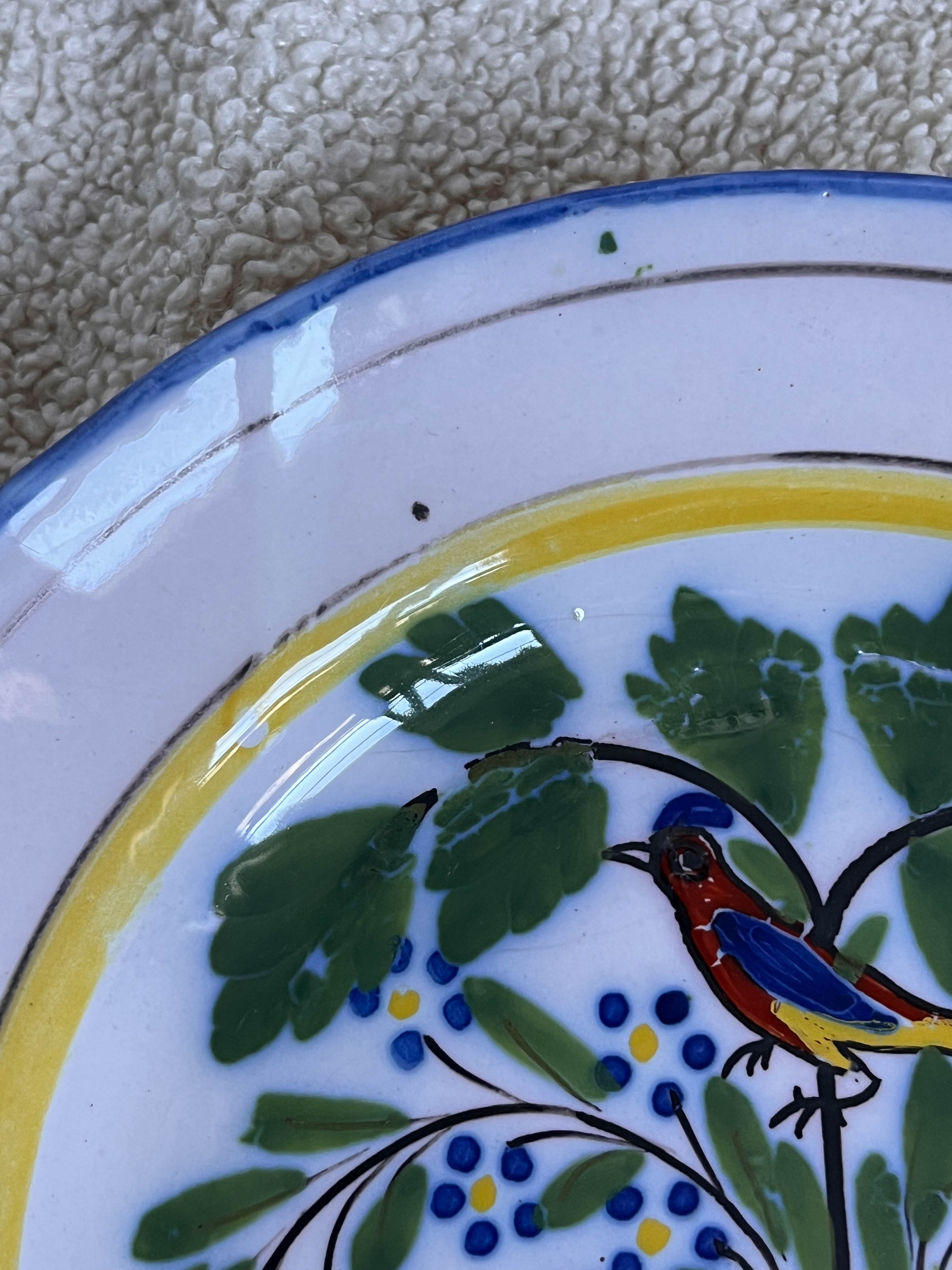 Old decorative bird plate