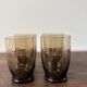 ensemble de 4 verres art déco verre ciselé marron