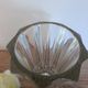 Vintage cut crystal vase, 1950s Art Deco style.