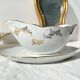 J&Ciem France 1950 white gilded porcelain sauce boat with floral pattern