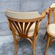 Pair of vintage curved wood restaurant armchairs