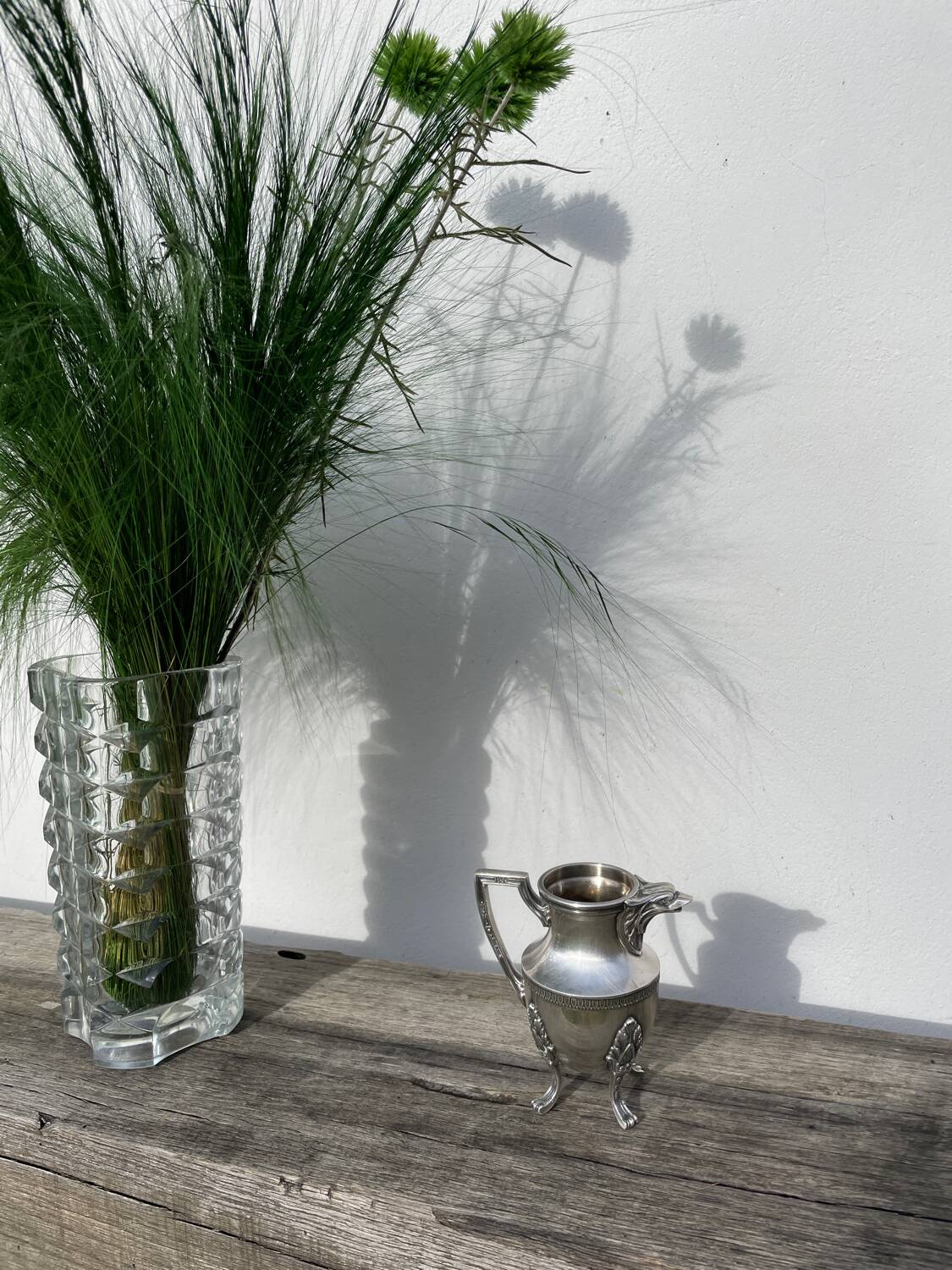 English silver-plated milk jug or vase