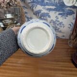 Blue hue piriform vase with dragon decor, vietnamese porcelain