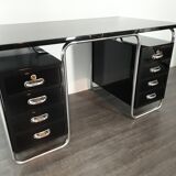Black lacquered desktop Petr Vichr for Konova Bauhaus Ttchecoslovaque 1930 s
