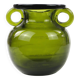 Modernist vase, olive glass, designed by J. Słuczan-Orkusz, Poland, 1970s