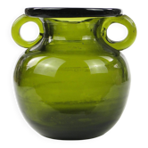 Modernist vase, olive glass, designed by J. Słuczan-Orkusz, Poland, 1970s