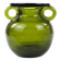 Modernist vase, olive glass, designed by J. Słuczan-Orkusz, Poland, 1970s
