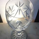 Set of 12 carved crystal wine glasses