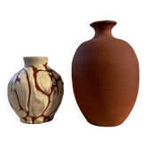 Duo of vintage terracotta vases