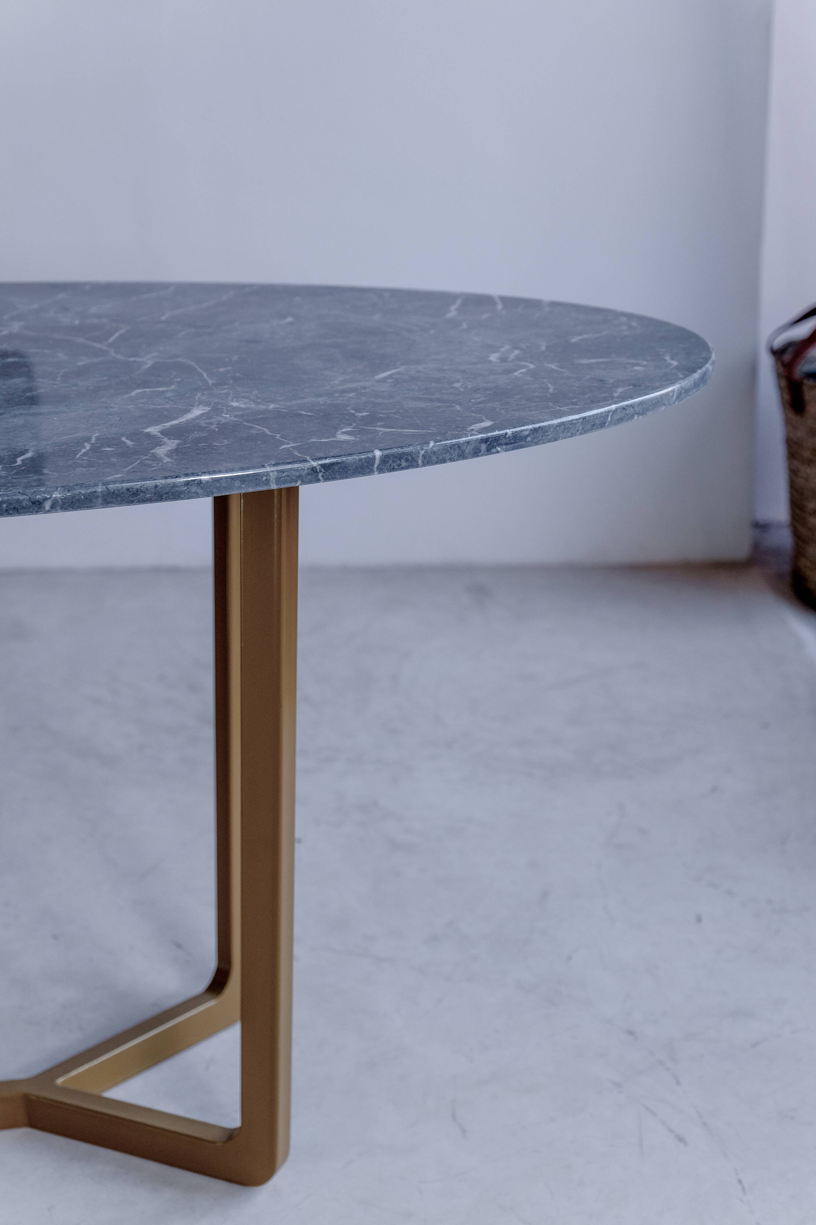 Oval table in grey marble from Florence