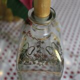 Decorated rectangular glass carafe