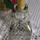 Decorated rectangular glass carafe