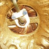 Pair of chandeliers with 5 lights, in bronze