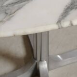c. 1970 - Dining table in marble and chromed steel/cast aluminum - France