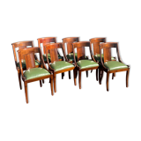 Series of eight gondola chairs empire mahogany era 1900