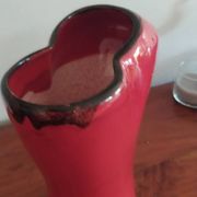 red ceramic designer vase by Les Grottes de Dieulefit
