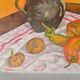 Oil on canvas Still life with peppers