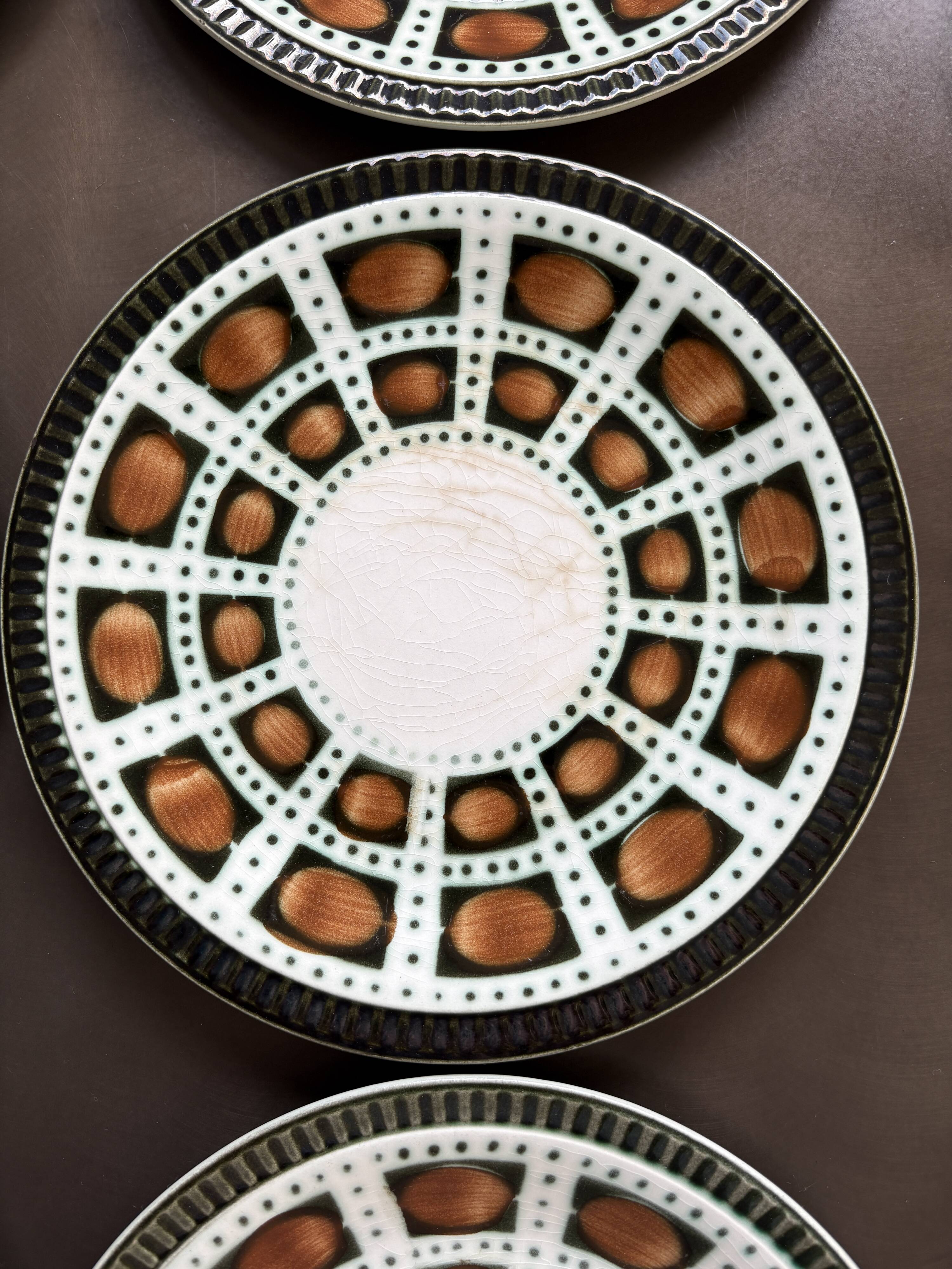 6 Assiettes à dessert vintage BOCH La Louvière