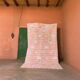 Handira beige moroccan rug