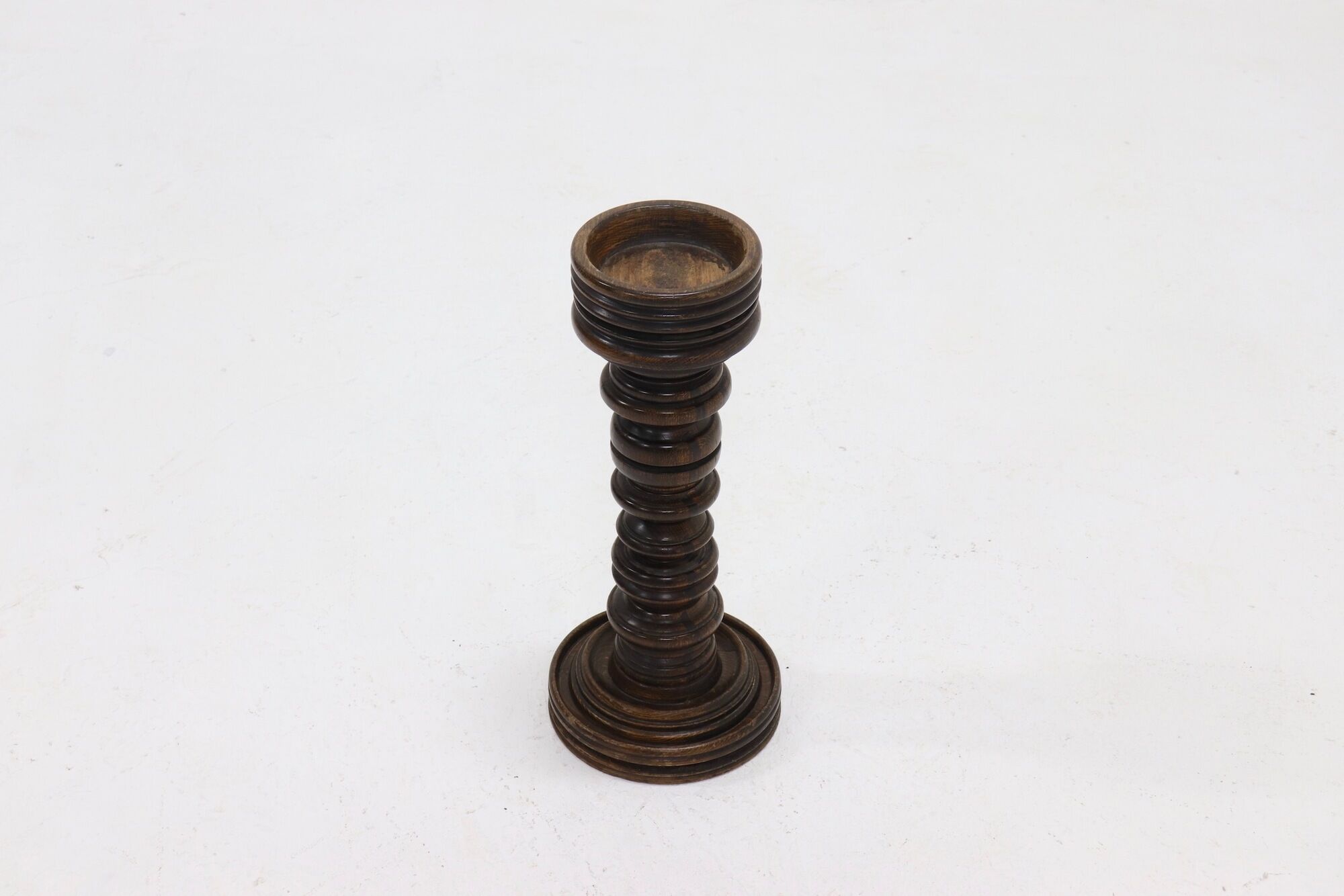 Solid Oak Wooden Skrew Pedestal 1960s