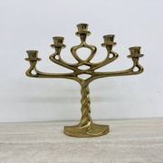 Mid-century large brutalist solid bronze candleholder, 1970s