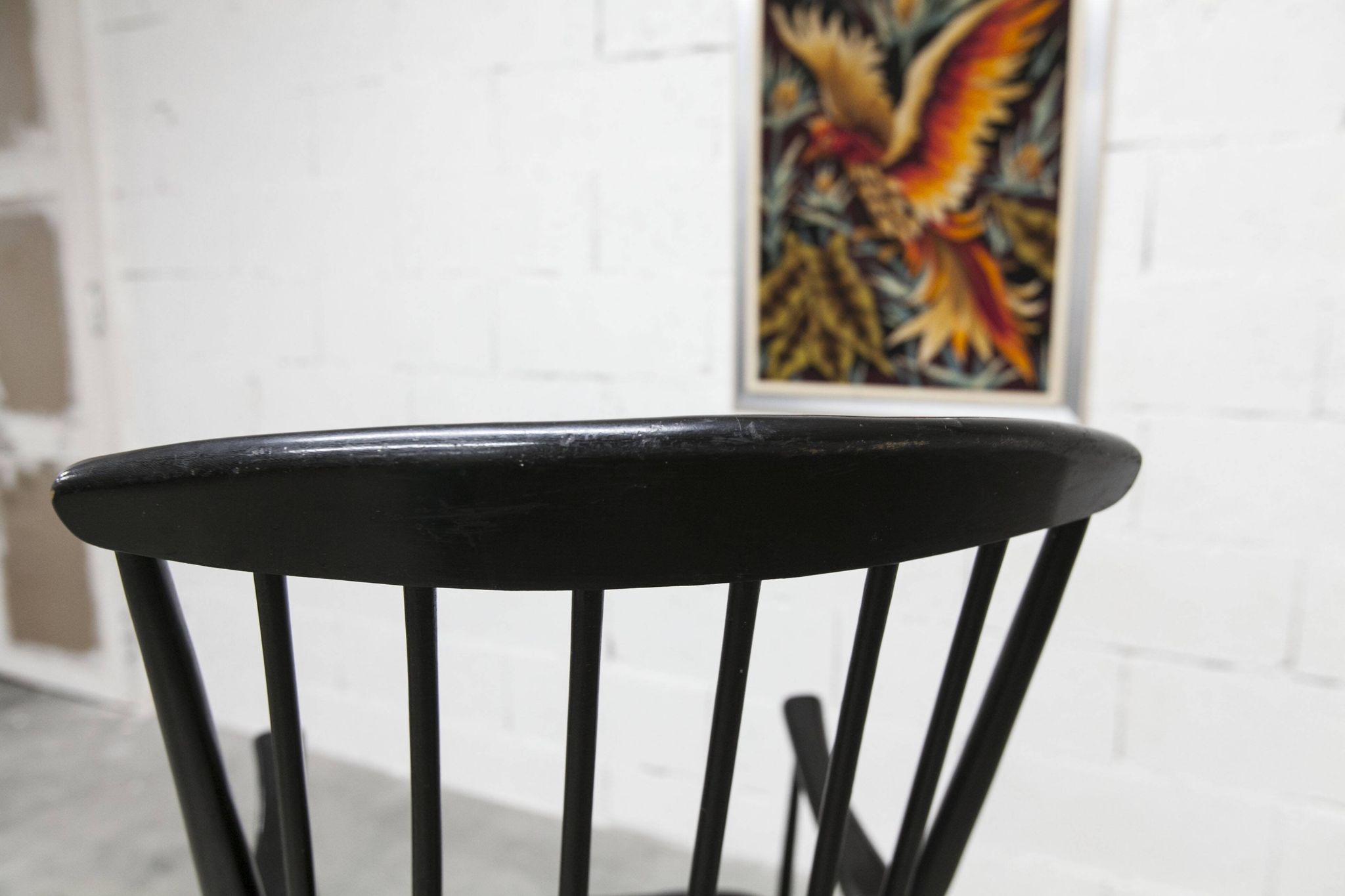 Grandessa rocking chair in black beech by Lena Larsson 1960 for Nesto
