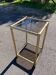 Square faux bamboo pedestal table in gold-plated brass and glass