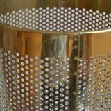 Postmodernist perforated brass wastepaper basket 1980 Memphis