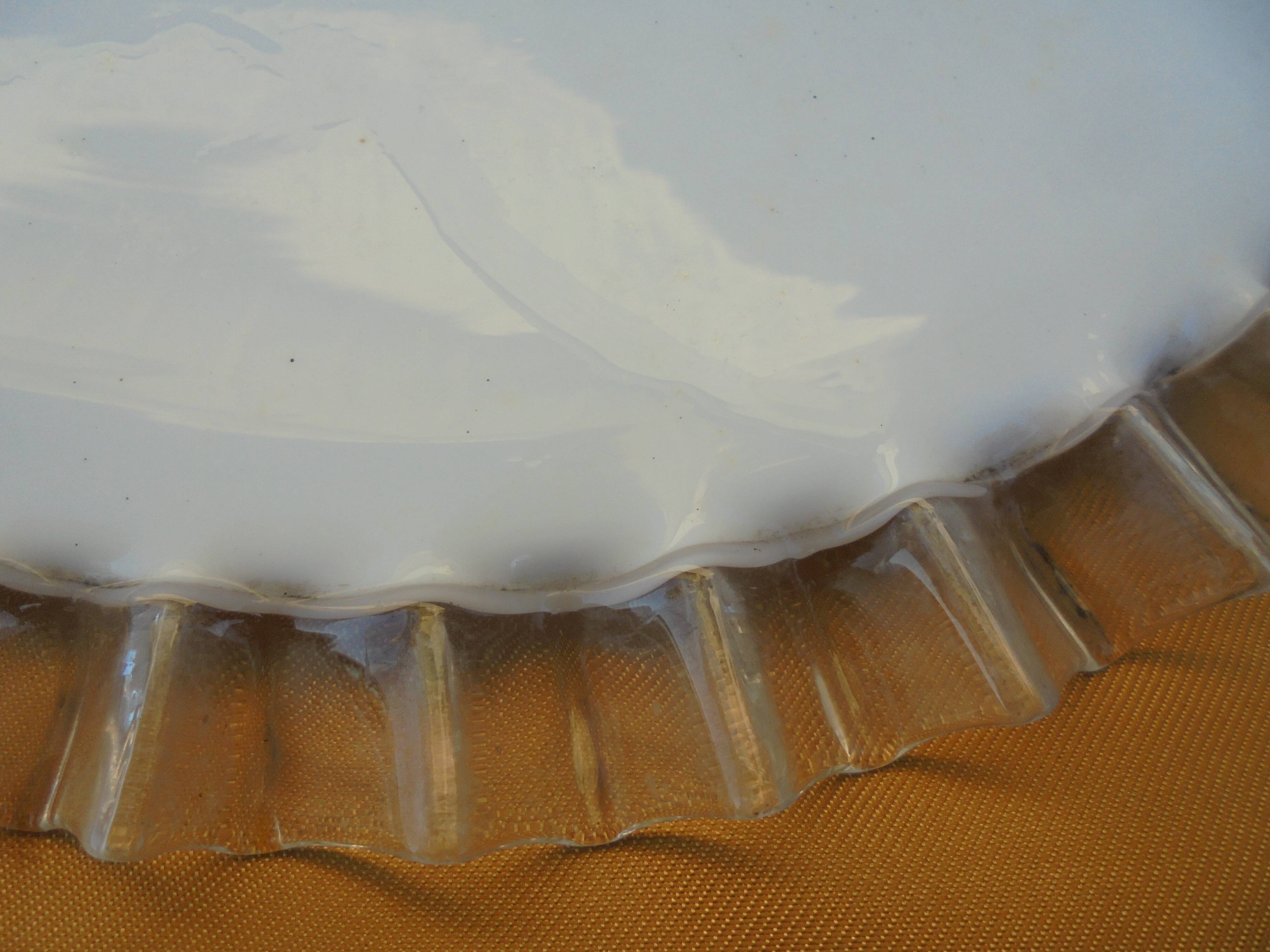Scalloped opaline lampshade