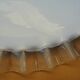 Scalloped opaline lampshade