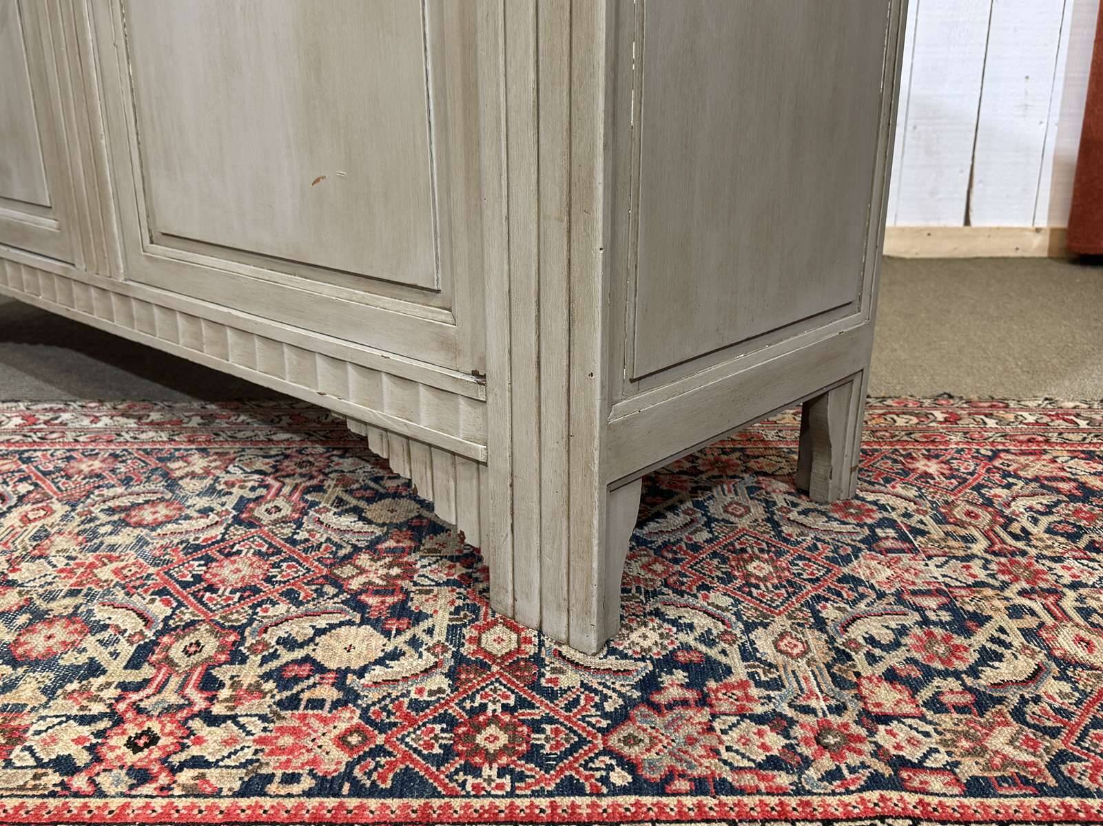 Art Deco sideboard in walnut, oak and marble top.
