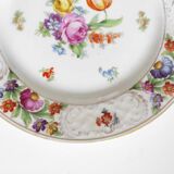 Pair of German porcelain flower plates