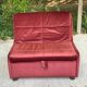 Scandinavian convertible sofa bed, 1-seater, in burgundy velvet with polka dots, 1930s