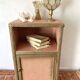 60s pink and gold Lloyd loom bedside table